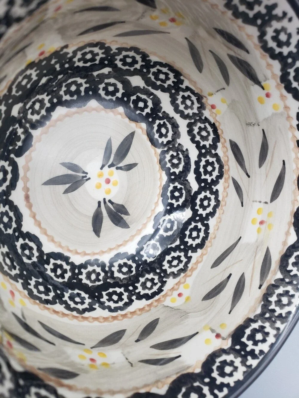 Temptations Ceramic Bowl w/ Matching Lid/Plate - Old World Black 1 Quart Size